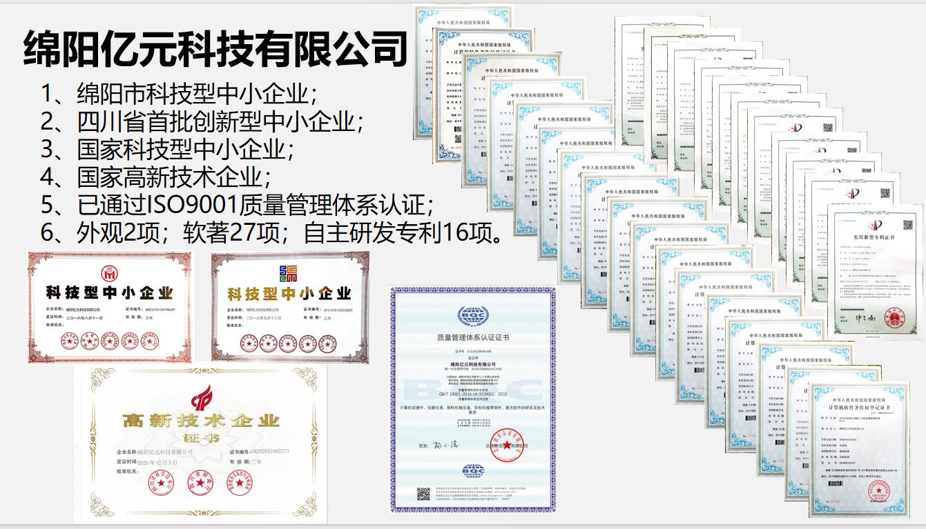 绵阳亿元科技有限公司荣获2024年度绵阳市高新技术企业认定奖励